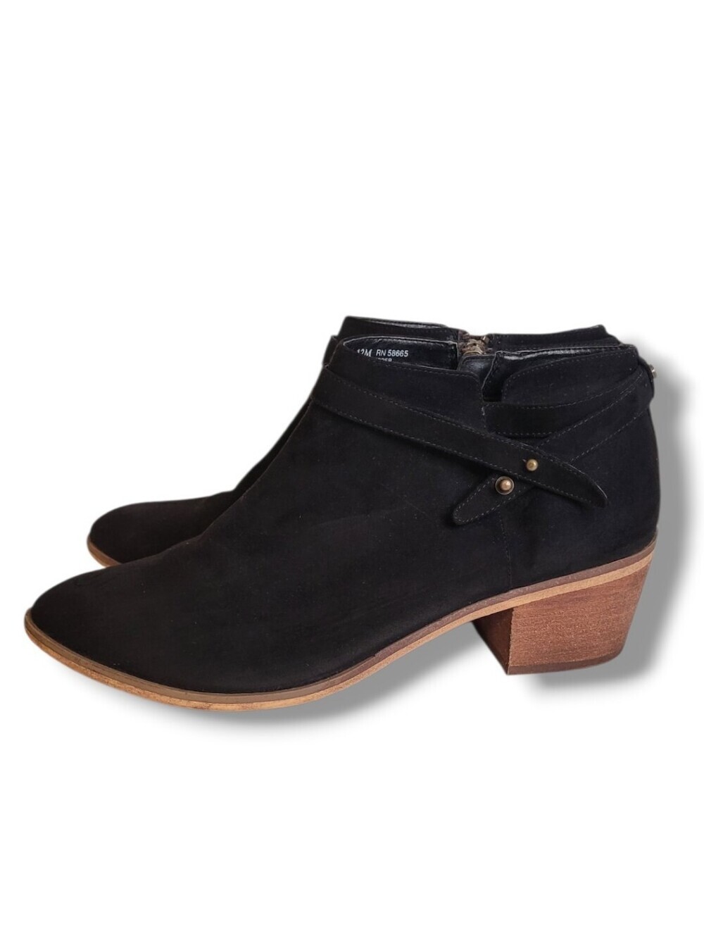 Melrose and Market Black Suede Ankle Boots Size 12